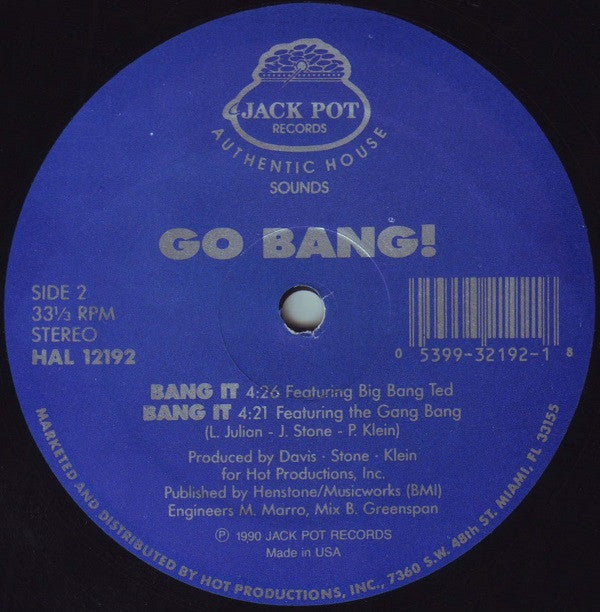 Go Bang!* : Bang It (12", Maxi, Blu)