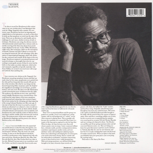 Joe Henderson : The State Of The Tenor, Live At The Village Vanguard, Volume 1 (LP, Album, RE)