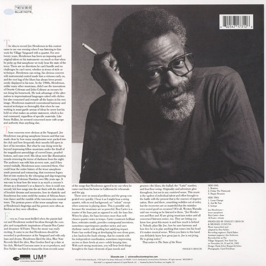 Joe Henderson : The State Of The Tenor, Live At The Village Vanguard, Volume 1 (LP, Album, RE)