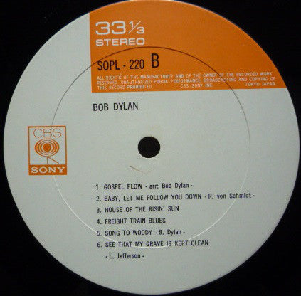 Bob Dylan : Bob Dylan (LP, Album, RE)
