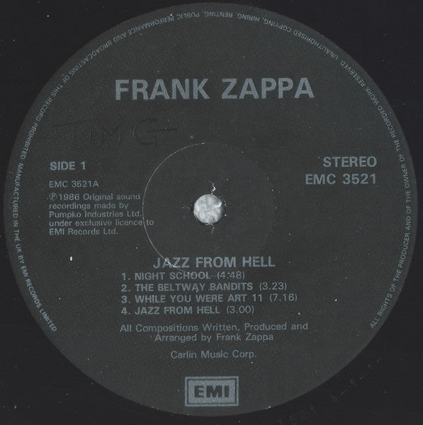 Frank Zappa : Jazz From Hell (LP, Album)