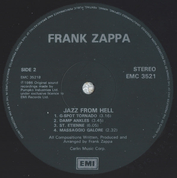 Frank Zappa : Jazz From Hell (LP, Album)