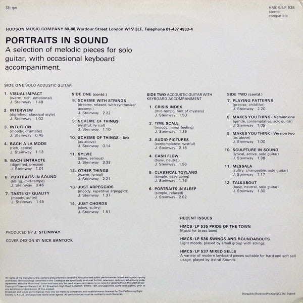 John Steinway : Portraits In Sound (LP)