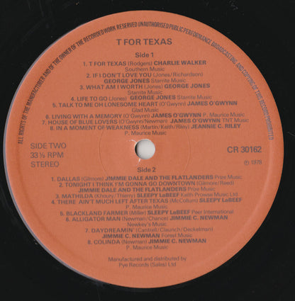 Various : T For Texas (LP, Comp)