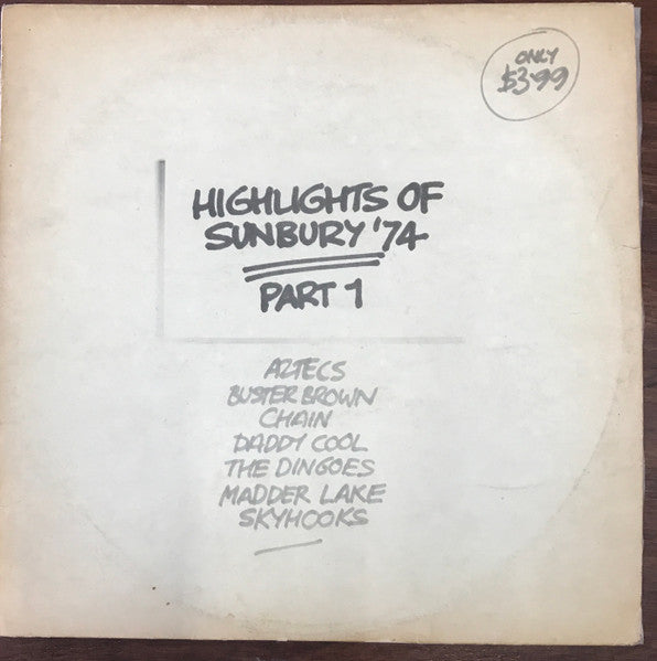 Various : Highlights Of Sunbury '74 Part 1 (LP, Comp)