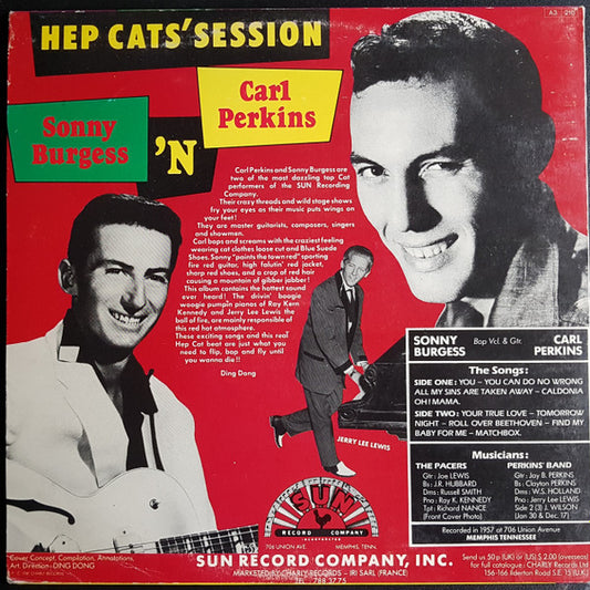 Sonny Burgess 'N Carl Perkins : Hep Cats' Session With Red Hot Rhythm Combos! (10", Comp, RE)