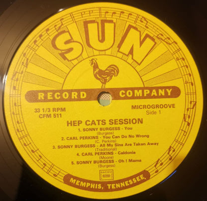 Sonny Burgess 'N Carl Perkins : Hep Cats' Session With Red Hot Rhythm Combos! (10", Comp, RE)