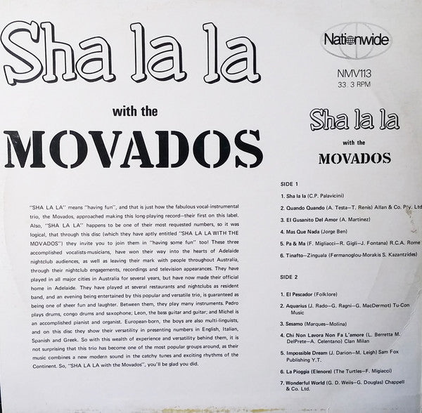 The Movados : Sha La La With The Movados (LP, Album)