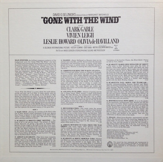 Max Steiner : Gone With The Wind (Original Soundtrack Album) (LP, Album, MGM)