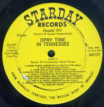 Various : Opry Time In Tennessee (LP, Comp, Mono)