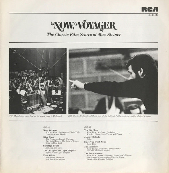 Max Steiner, National Philharmonic Orchestra, Charles Gerhardt : Now, Voyager - Classic Film Scores For Max Steiner (LP, Comp, RE)