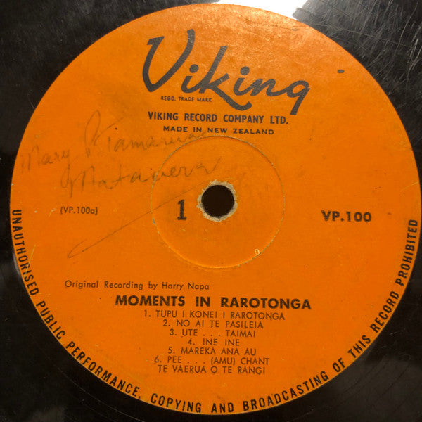 Various : Moments In Rarotonga (LP, Mono)