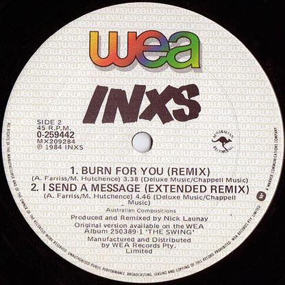 INXS : Burn For You (Extended Remix) (12", Single)