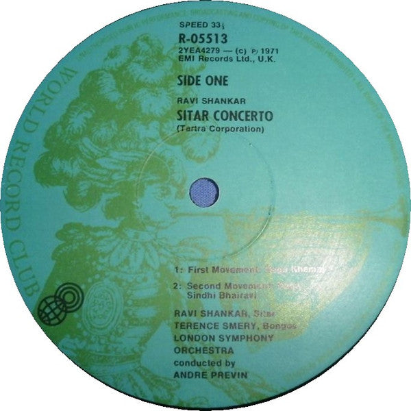 Ravi Shankar & André Previn - London Symphony Orchestra : Concerto For Sitar & Orchestra (LP, Album, Club, RE)