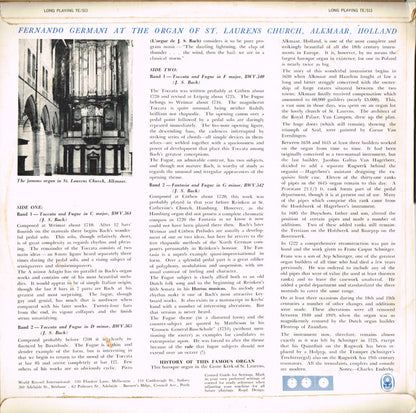Johann Sebastian Bach - Fernando Germani : Major Organ Works (LP, Album, Mono, Club)