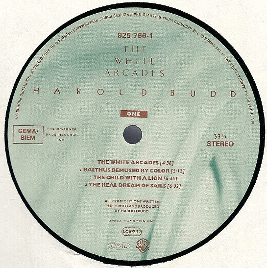 Harold Budd : The White Arcades (LP, Album)