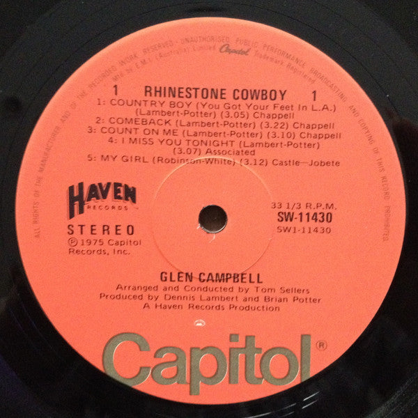 Glen Campbell : Rhinestone Cowboy (LP, Album)