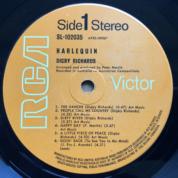 Digby Richards : Harlequin (LP, Album)