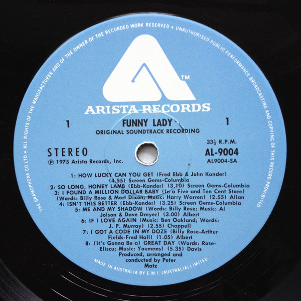 Barbra Streisand, James Caan : Funny Lady (Original Soundtrack Recording) (LP, Album, Gat)