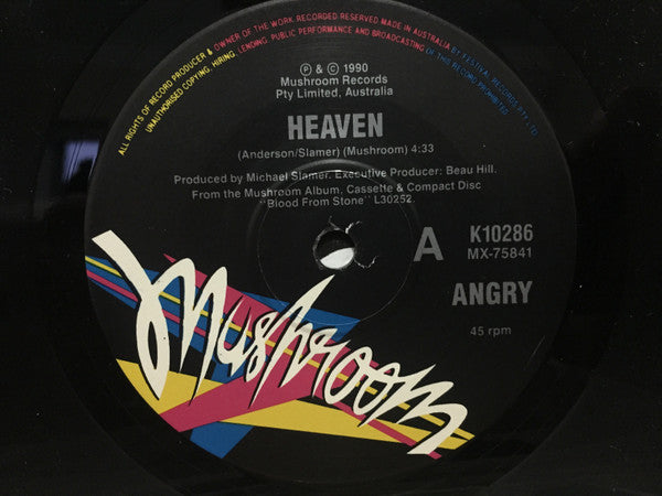 Angry Anderson : Heaven / Motorbike Song (7", Single)