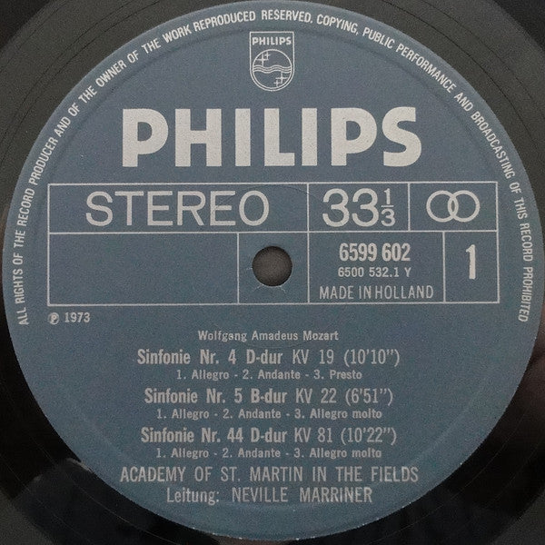 Wolfgang Amadeus Mozart - The Academy Of St. Martin-in-the-Fields, Sir Neville Marriner : The Early Symphonies (8xLP, Album + Box, Comp)
