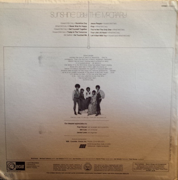 The McCrarys : Sunshine Day (LP, Album)