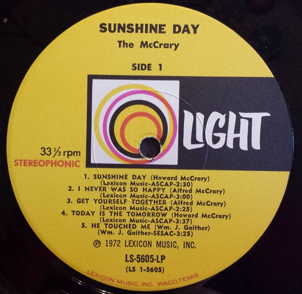 The McCrarys : Sunshine Day (LP, Album)