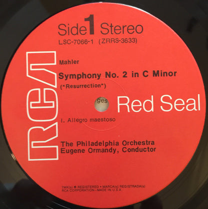 Gustav Mahler, The Philadelphia Orchestra, Eugene Ormandy : Symphony No. 2 ("Resurrection") (2xLP, Album)