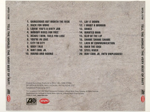 Ratt : Tell The World - The Very Best Of Ratt (CD, Comp, RM)