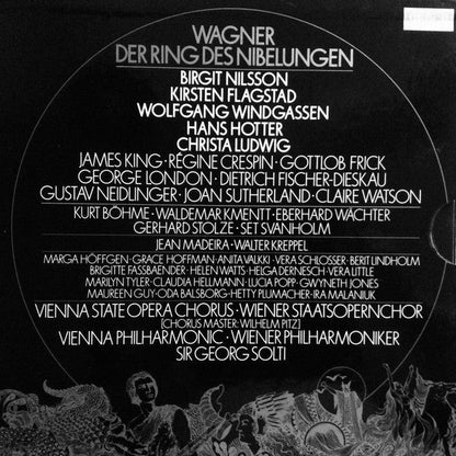 Richard Wagner, Georg Solti ,  Wiener Philharmoniker, Kirsten Flagstad  /  George London (2)  /  Set Svanholm  /  Gustav Neidlinger  /  Birgit Nilsson  /  Régine Crespin  /  Christa Ludwig  /  James King (3)  /  Hans Hotter  /  Gottlob Frick  /  Wolfgang  : Der Ring Des Nibelungen (19xLP)