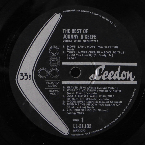 Johnny O'Keefe : The Best Of Johnny O'Keefe (LP, Comp, Mono)