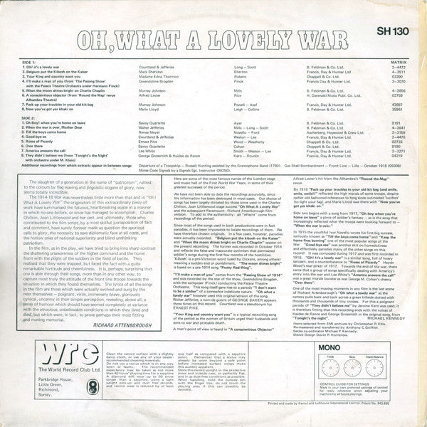 Various : Oh, What A Lovely War (LP, Comp, Mono)