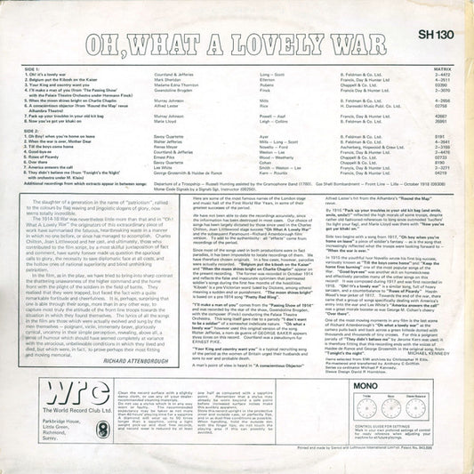 Various : Oh, What A Lovely War (LP, Comp, Mono)
