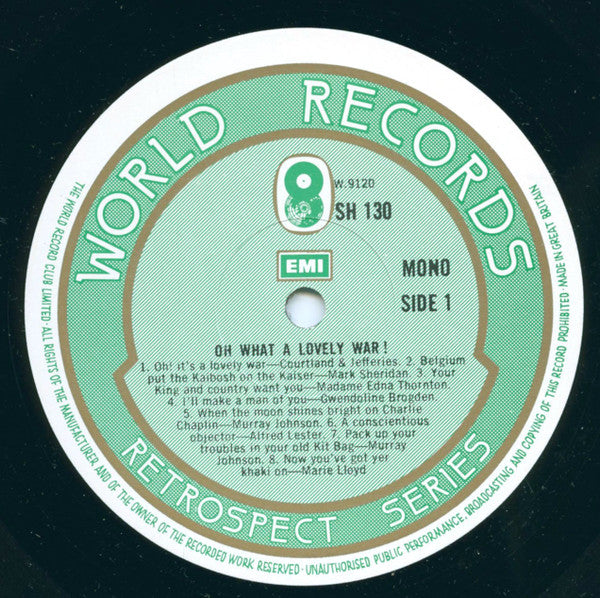 Various : Oh, What A Lovely War (LP, Comp, Mono)