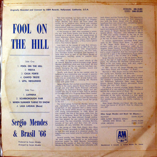 Sérgio Mendes & Brasil '66 : Fool On The Hill (LP, Album)