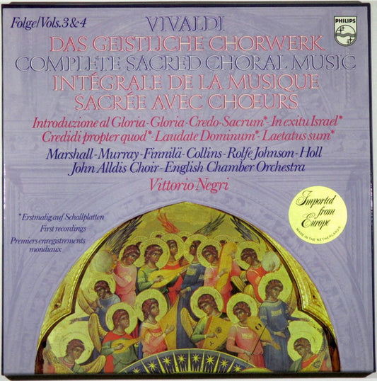 Antonio Vivaldi - Margaret Marshall - Ann Murray - Birgit Finnilä - Anne Collins - Anthony Rolfe Johnson - Robert Holl, John Alldis Choir - English Chamber Orchestra, Vittorio Negri : Das Geistliche Chorwerk = Complete Sacred Choral Music = Intégrale De La Musique Sacrée Avec Chœurs (Folge / Vols. 3 & 4) (2xLP + Box)