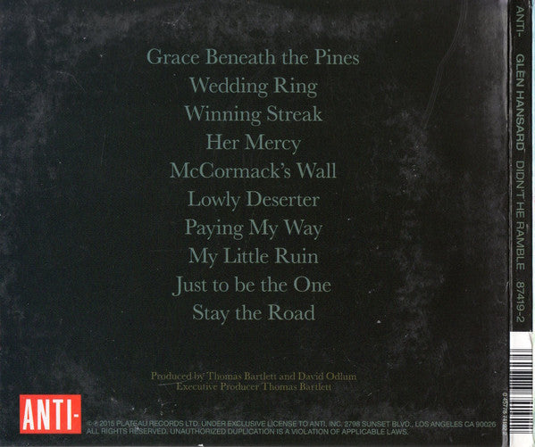 Glen Hansard : Didn't He Ramble  (CD, Album)