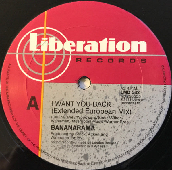 Bananarama : I Want You Back (12", Single)