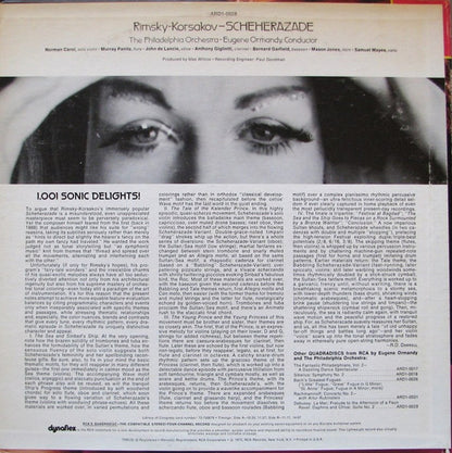 Rimsky-Korsakov* - Eugene Ormandy, The Philadelphia Orchestra, Norman Carol : Scheherazade (LP, Quad, RE)