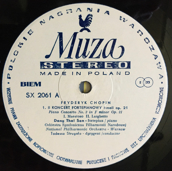 Chopin*, Dang Thai Son : Piano Concerto No. 2 / Nocturne In D Flat Major / Scherzo In B Flat Minor (LP)