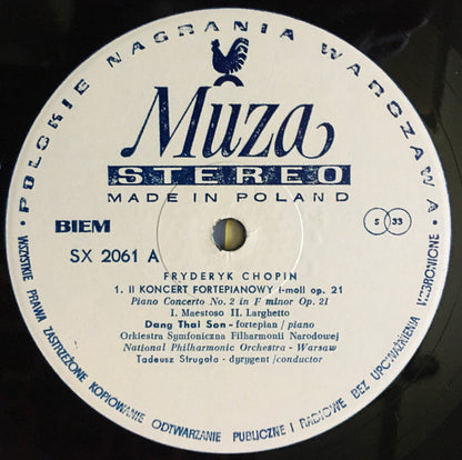 Chopin*, Dang Thai Son : Piano Concerto No. 2 / Nocturne In D Flat Major / Scherzo In B Flat Minor (LP)