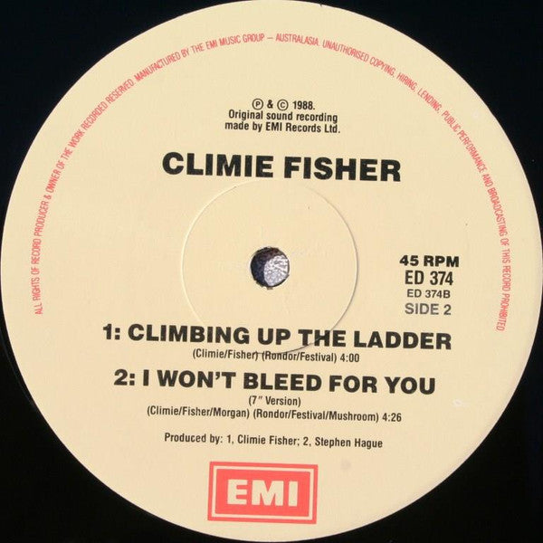 Climie Fisher : I Won't Bleed For You (12", Maxi)