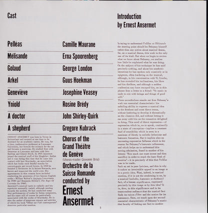Claude Debussy  -  Erna Spoorenberg, Camille Maurane, George London (2), Guus Hoekman  /  Ernest Ansermet, L'Orchestre De La Suisse Romande : Pelleas Et Melisande (3xLP + Box)