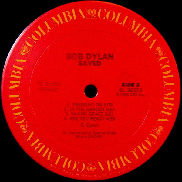 Bob Dylan : Saved (LP, Album)