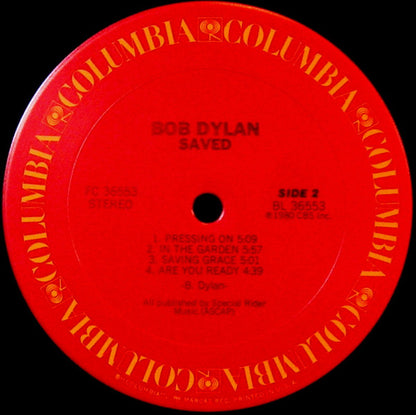 Bob Dylan : Saved (LP, Album)