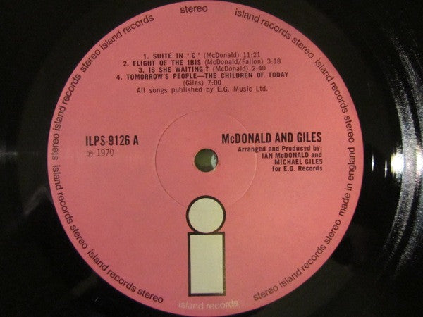 McDonald And Giles* : McDonald And Giles (LP, Album, Gat)