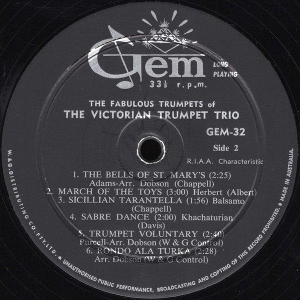 The Victorian Trumpet Trio : The Fabulous Trumpets Of The Victorian Trumpet Trio (LP, Album, Mono)