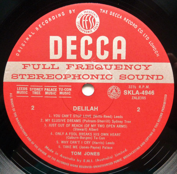 Tom Jones : Delilah (LP, Album)