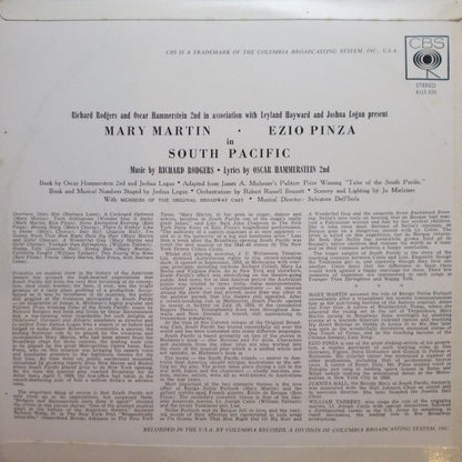 Mary Martin, Ezio Pinza, Richard Rodgers, Oscar Hammerstein II* With Original Broadway Cast* : South Pacific (LP, Album, RE)