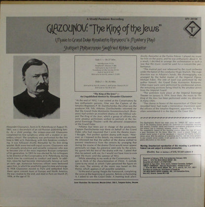 Alexander Glazunov / Stuttgarter Philharmoniker, Siegfried Köhler (2) : The King Of Jews (Music To Grand Duke Konstantin Romanov's Mystery Play) (LP, Album, Quad)